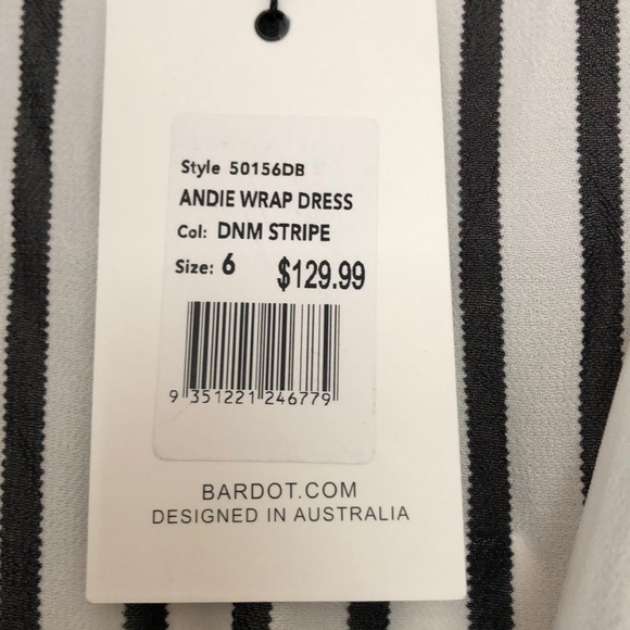 Black and white striped maxi wrap dress - Picture 3 of 5